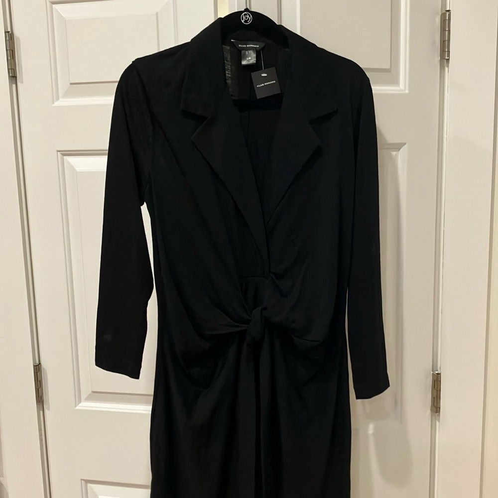 Club Monaco black dress - faux wrap. Never worn.